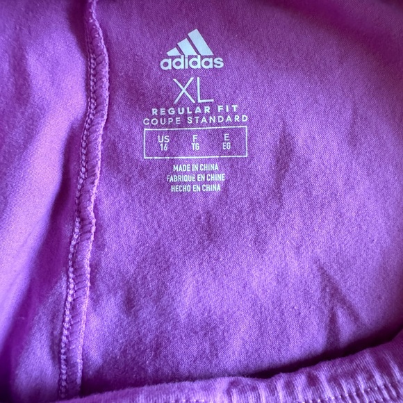 EUC Adidas Girls Pink Logo Cotton Leggings - Picture 6 of 7